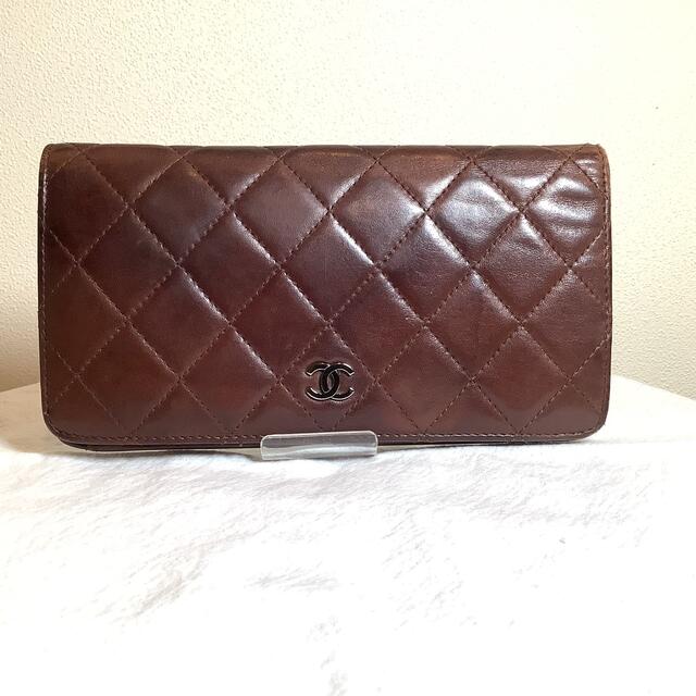 格安 CHANEL シャネル ブラウン レディース マトラッセ ココマーク 長 ...