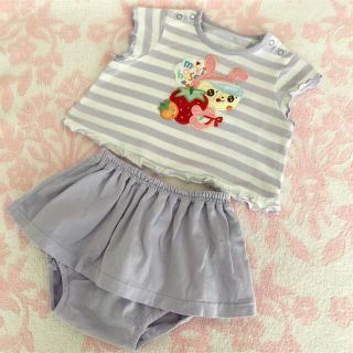 ミキハウス(mikihouse)の❀着画❀ ミキハウス୨୧ ベビー セットアップ 70 半袖Tシャツ&フリルブルマ(Ｔシャツ)