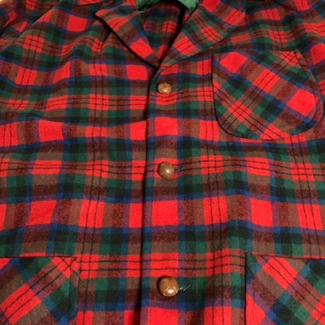 ペンドルトン　くるみボタン　チェック柄　シャツジャケット 50s　ウールシャツ