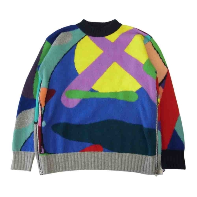 Sacai サカイ GEOMETRIC KNIT PULLOVER 22-02914M ジオメトリックニットプルオーバー グレー