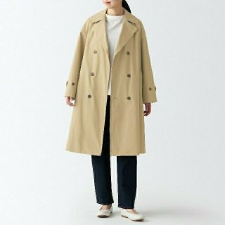 ムジルシリョウヒン(MUJI (無印良品))の■新品■ 無印良品 撥水トレンチコート／男女兼用／S-M／ベージュ(トレンチコート)