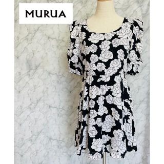 ムルーア(MURUA)のMURUA  バラの花柄ミニワンピース レトロ＆クラシカル フリーサイズ(ミニワンピース)