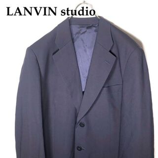 【LANVIN studio】ランバン ウールジャケット（XL）濃紺 キュプラ