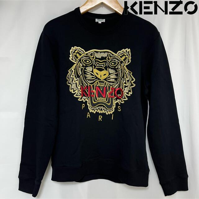 KENZO 人気 刺繍　20SS　タイガー　スウェット　M ブラック×ゴールド | フリマアプリ ラクマ