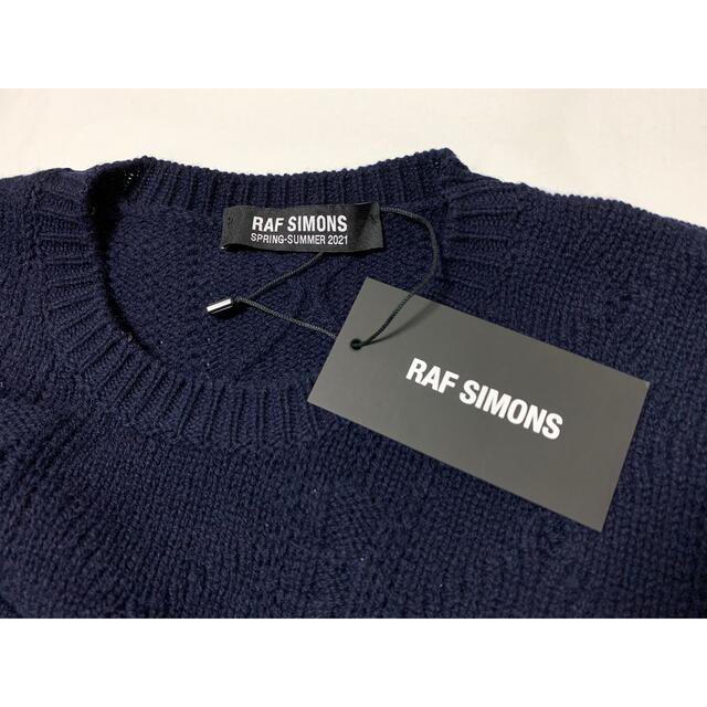 RAF SIMONS(ラフシモンズ)の新品《 Raf Simons 》オーバーサイズ パッチ ニット L ネイビー メンズのトップス(ニット/セーター)の商品写真