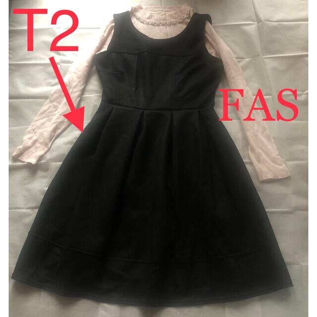 美品♡フランス製♡FAS♡シンプル可愛いブラック系♡ワンピース♡ＭＬサイズ相当