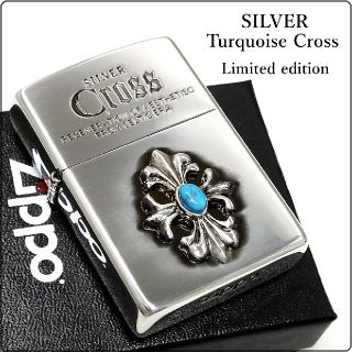 ジッポー(ZIPPO)の送料無料☆zippo☆SILVER Cross☆限定☆ターコイズクロス☆ジッポ(タバコグッズ)