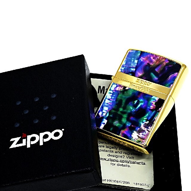 ZIPPO(ジッポー)の送料無料☆zippo☆ブラックシェル☆ロゴラインGD☆ゴールド☆ジッポ メンズのファッション小物(タバコグッズ)の商品写真