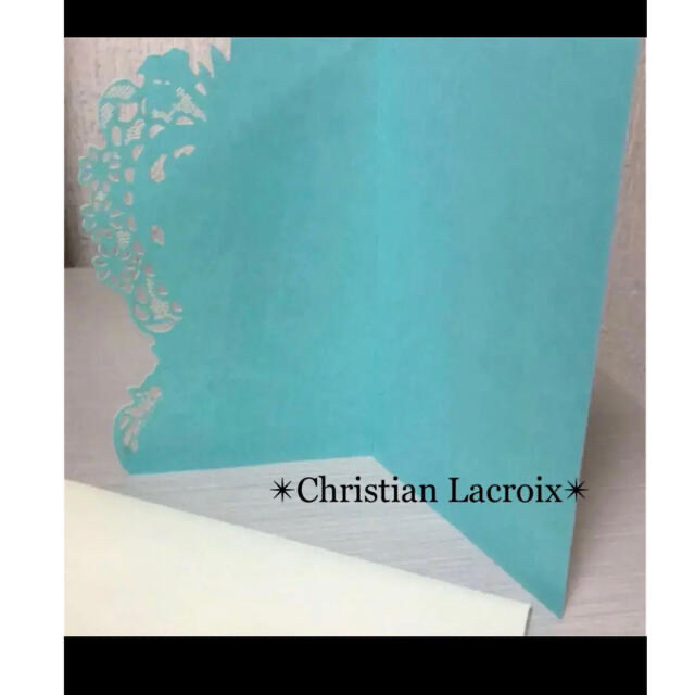 Christian Lacroix(クリスチャンラクロワ)の✴︎Christian Lacroix✴︎メッセージカード   ブルー゜　.゜・ ハンドメイドの文具/ステーショナリー(カード/レター/ラッピング)の商品写真