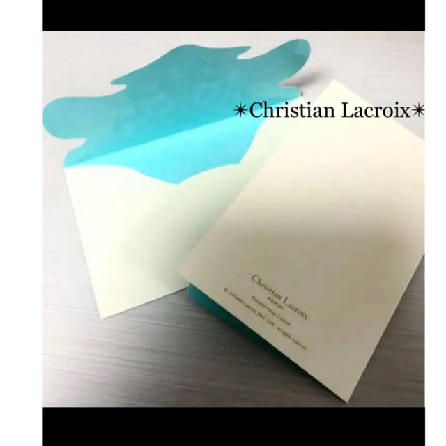 Christian Lacroix(クリスチャンラクロワ)の✴︎Christian Lacroix✴︎メッセージカード   ブルー゜　.゜・ ハンドメイドの文具/ステーショナリー(カード/レター/ラッピング)の商品写真