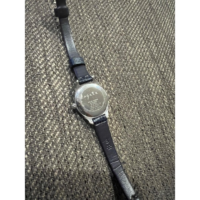 【美品】agete アガット 腕時計 0.02ct ネイビー シルバー