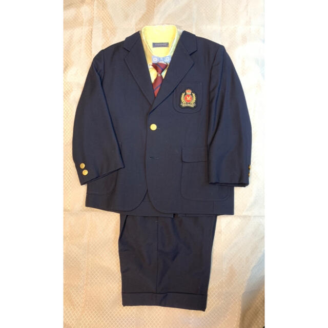入学式　ミキハウス子供スーツ紺ブレ金ボタン130    美品