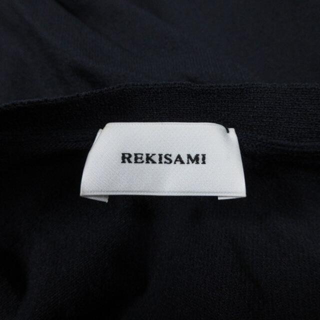 レキサミ REKISAMI ナイロン リブ ニット ロング カーディガン ボタン