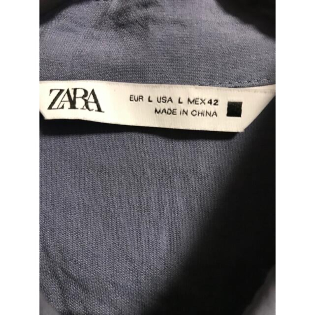 ZARA(ザラ)の美品　ZARA シャツジャケット　ブルー　L メンズのトップス(シャツ)の商品写真