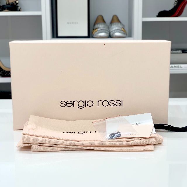 Sergio Rossi(セルジオロッシ)の3628 セルジオロッシ sr1レザー バックル パンプス ネイビー レディースの靴/シューズ(ハイヒール/パンプス)の商品写真