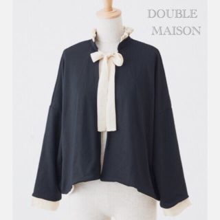 DOUBLE MAISON＊ドゥーブルメゾン シルクフリルジャケット 墨(その他)