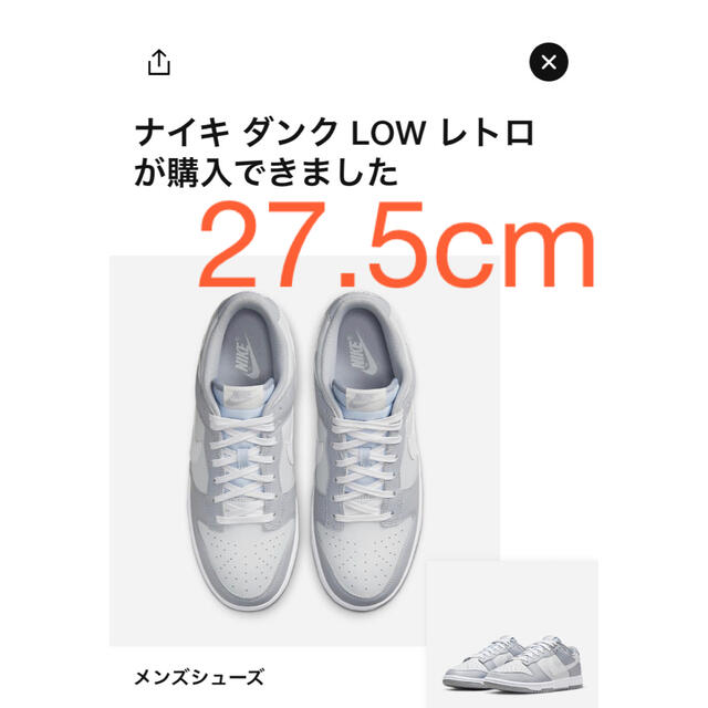 Nike Dunk Low Grey ナイキ ダンク ロー グレー 27.5cm