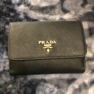 プラダ(PRADA)の美品プラダ　サフィアーノ　ブラック&ピンク　バイカラー財布(財布)