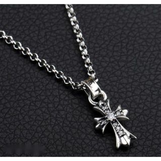 クロムハーツ(Chrome Hearts)のシルバー925 クロスネックレス 銀 ネックレス ジルコニア CZ(ネックレス)