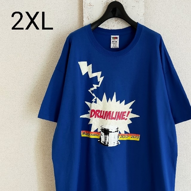 フルーツオブザルーム　Tシャツ　カットソー　ブルー　2XL　ドラムライン メンズのトップス(Tシャツ/カットソー(半袖/袖なし))の商品写真