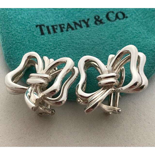 レディースTiffany ダブルリボン ピアス希少