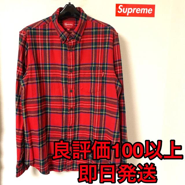 Supreme 17AW Tartan Flannel Shirt レッド M