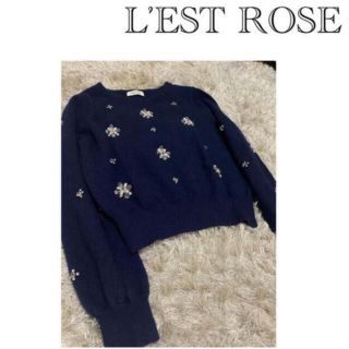 レストローズ(L'EST ROSE)のLEST ROSE レストローズ　ビジュー　ニット　(ニット/セーター)