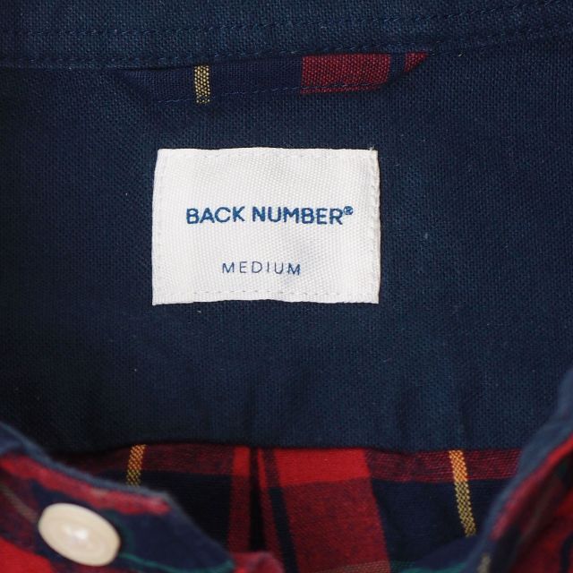 BACK NUMBER(バックナンバー)のBACK NUMBER コットン ボタンダウン チェックシャツ レッド Mサイズ メンズのトップス(シャツ)の商品写真
