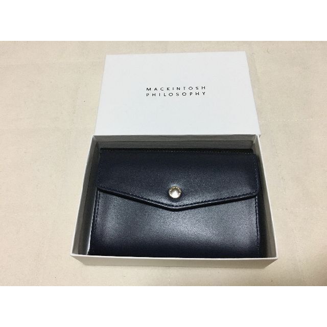 MACKINTOSH PHILOSOPHY(マッキントッシュフィロソフィー)の23新品マッキントッシュフィロソフィー牛革マルチウォレット財布￥14300紺箱付 メンズのファッション小物(コインケース/小銭入れ)の商品写真