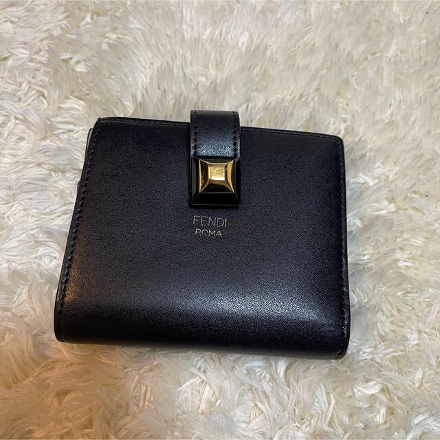 フェンディ FENDI 三つ折り財布 8M0463 コンパクトウォレット 黒