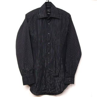 メイルアンドコー(MALE&Co.)のMALE＆Co コットン ストライプドレスシャツ ブラック Mサイズ(シャツ)