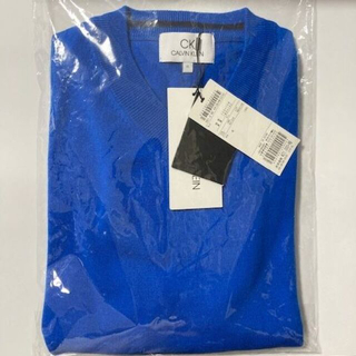 シーケーカルバンクライン(ck Calvin Klein)の【新品】カルバンクライン Vネックセーター ブルー XL(ニット/セーター)