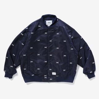 ダブルタップス(W)taps)のTEAM JACKET NEVY Lサイズ(ナイロンジャケット)