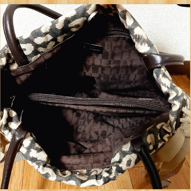 購入45000円 FURLA レオパード キャンバス トートバッグ ショルダー