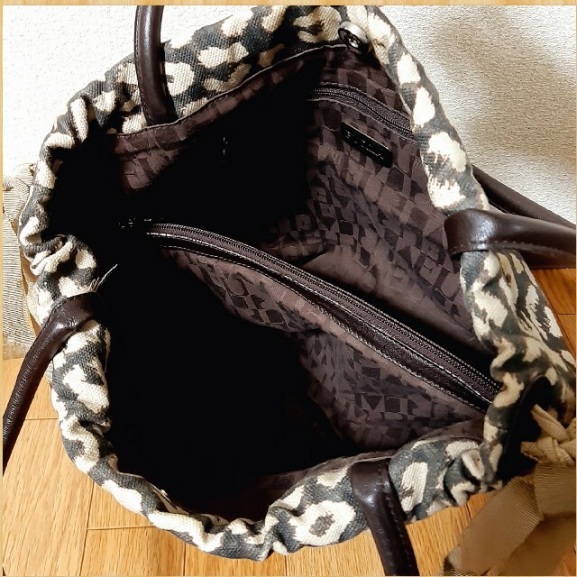 FURLA - 購入45000円 FURLA レオパード キャンバス トートバッグ