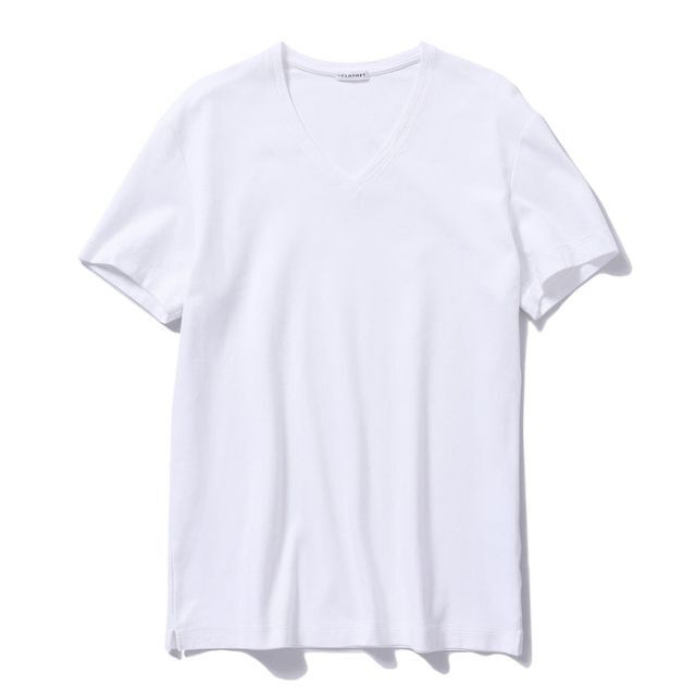 BARNEYS NEW YORK(バーニーズニューヨーク)の本日限定クロスクローゼット Suvin Platinum Vネック 白（M）2点 メンズのトップス(Tシャツ/カットソー(半袖/袖なし))の商品写真