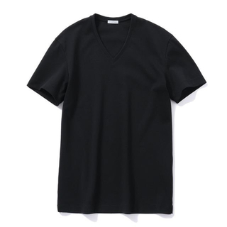 バーニーズニューヨーク(BARNEYS NEW YORK)のクロスクローゼット Suvin Platinum Vネック 黒（S）2点(Tシャツ/カットソー(半袖/袖なし))