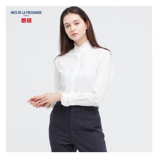 ユニクロ(UNIQLO)のUNIQLO  イネス　コットンフリルシャツ　Mサイズ(シャツ/ブラウス(長袖/七分))