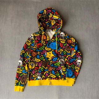 アベイシングエイプ(A BATHING APE)の美品 APE MILO BANANAPOOL FULL ZIP パーカー(パーカー)