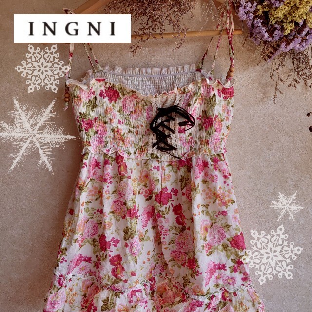 INGNI(イング)の春服   INGNI 花柄トップス レディースのトップス(キャミソール)の商品写真