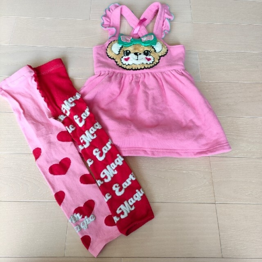 EARTHMAGIC(アースマジック)のアースマジック♥サロペット&レギンス キッズ/ベビー/マタニティのキッズ服女の子用(90cm~)(スカート)の商品写真