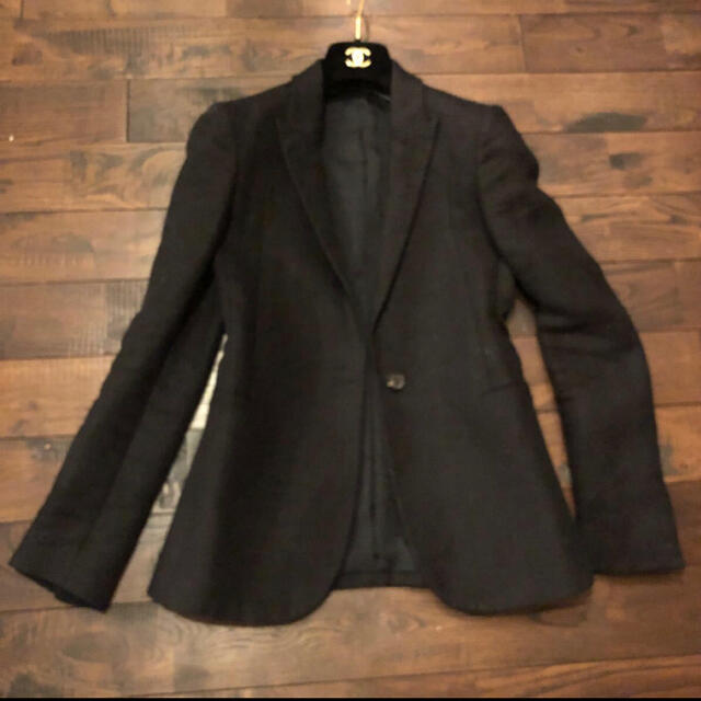 Gucci(グッチ)のGUCCI リネン 素材の黒のジャケット　38 レディースのジャケット/アウター(テーラードジャケット)の商品写真