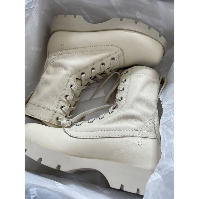 jil sander ジルサンダー ブーツ レースアップ アイボリー ホワイト