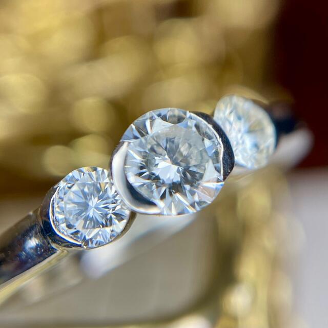 【プラチナ＊ハーフエタニティリング 9号】天然ダイヤモンド0.22ct 新品！