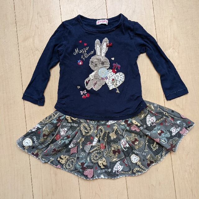 mezzo piano(メゾピアノ)のメゾピアノ　上下セット キッズ/ベビー/マタニティのキッズ服女の子用(90cm~)(Tシャツ/カットソー)の商品写真