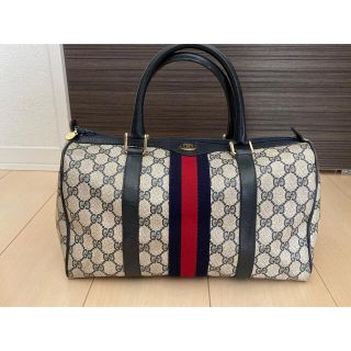 グッチ(Gucci)の【GUCCI】オールドグッチ シェリーライン ネイビー ボストンバッグ(ボストンバッグ)