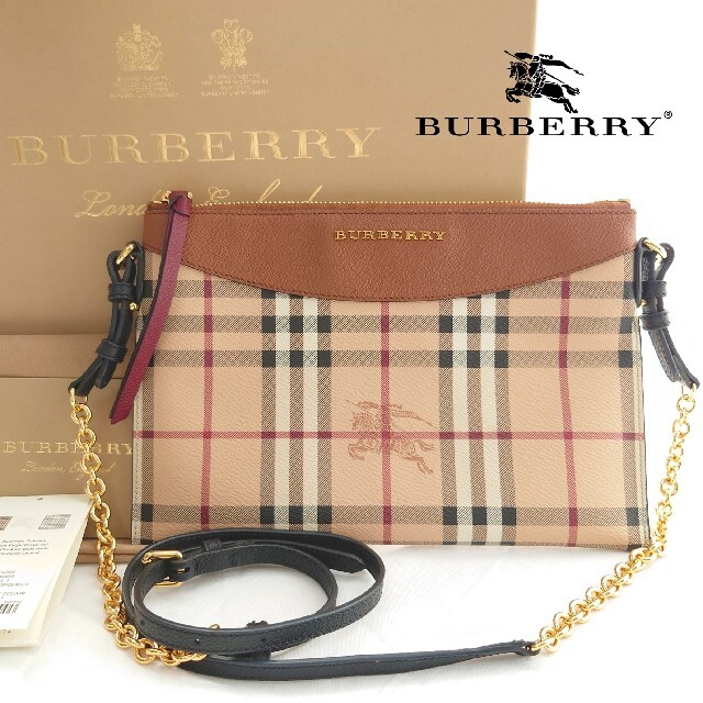 人気新品 BURBERRY - BURBERRYバーバリーロンドンイングランド ショルダーバッグチェーンチェック ショルダーバッグ
