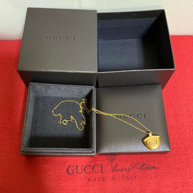 箱付き GUCCI オールド グッチ チャーム ネックレス ゴールド-