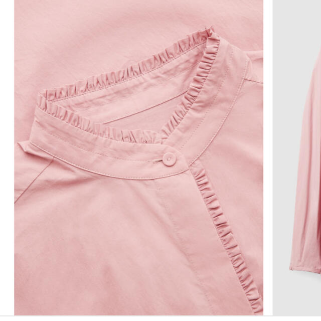 COS(コス)のcos フリルディテールオーバーサイズシャツ　ピンク レディースのトップス(シャツ/ブラウス(長袖/七分))の商品写真