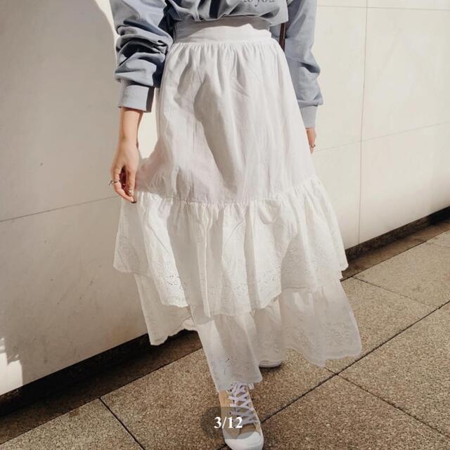 【treat ürself】frill cotton ribbon skirt レディースのスカート(ロングスカート)の商品写真